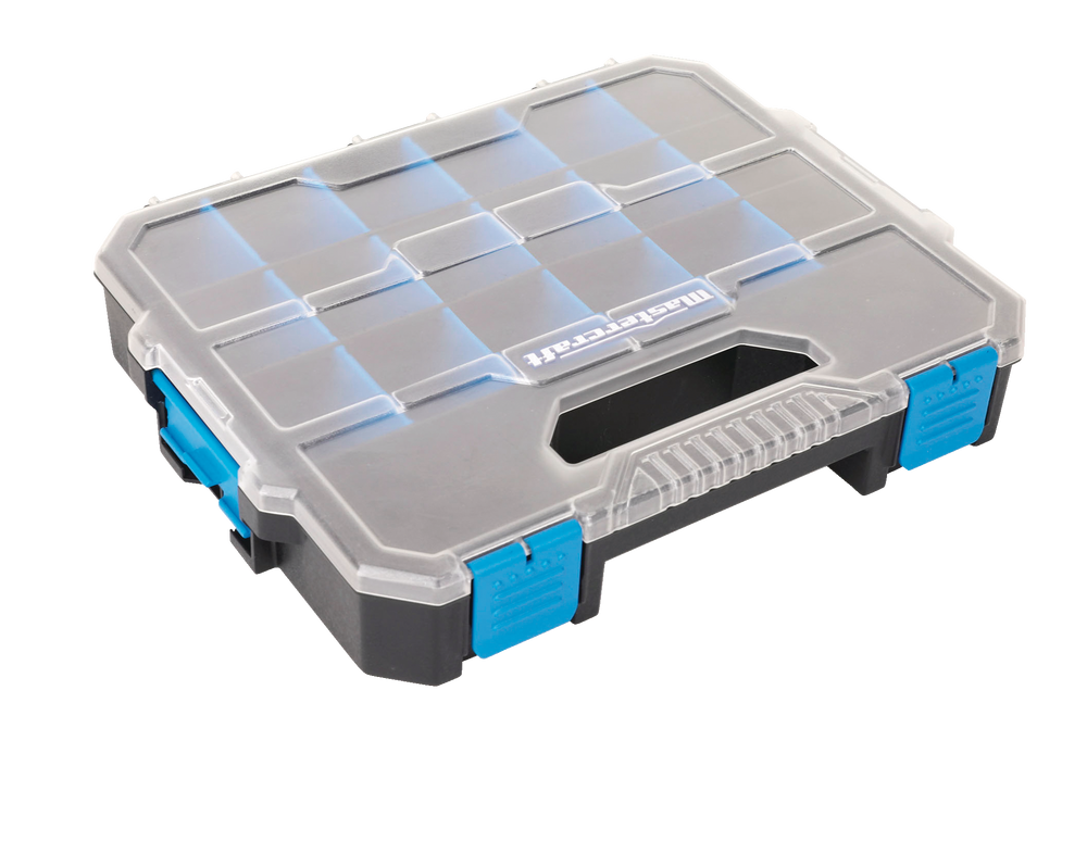 Mastercraft Portable Stackable Small Parts 18Bins Organizer Tray w/ Lid, 12x10x2in Canadian Tire