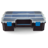 Mastercraft Portable Stackable Small Parts Organizer Tray w/Lid, 6 Bins, 17x13x5-in Front_Elevated