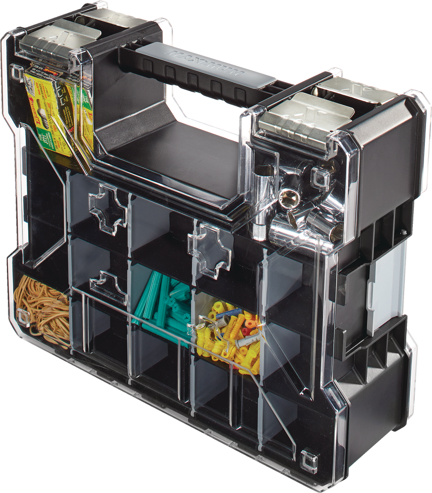 MAXIMUM Portable DoubleSided Stackable Small Parts 8Bins Organizer