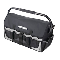 MAXIMUM Open Top Tote Tool Bag w/ Waterproof Cover, 32 Pockets, 19-in Front_Angled_Left