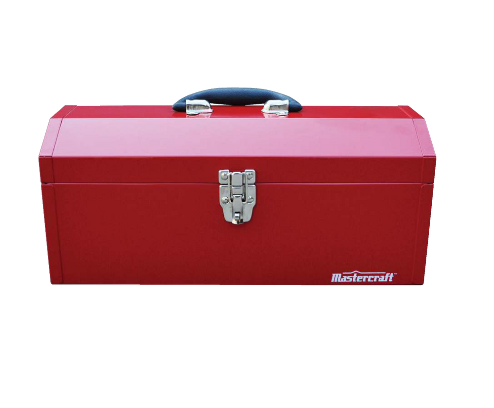 Mastercraft Portable Metal Hip Roof Tool Box w/ Removable Tray, Red, 17in Canadian Tire
