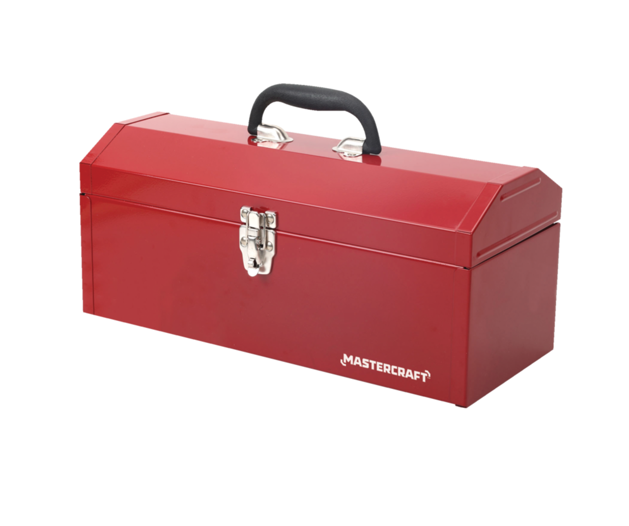 Mastercraft Portable Metal Hip Roof Tool Box w/ Removable Tray, Red, 17-in