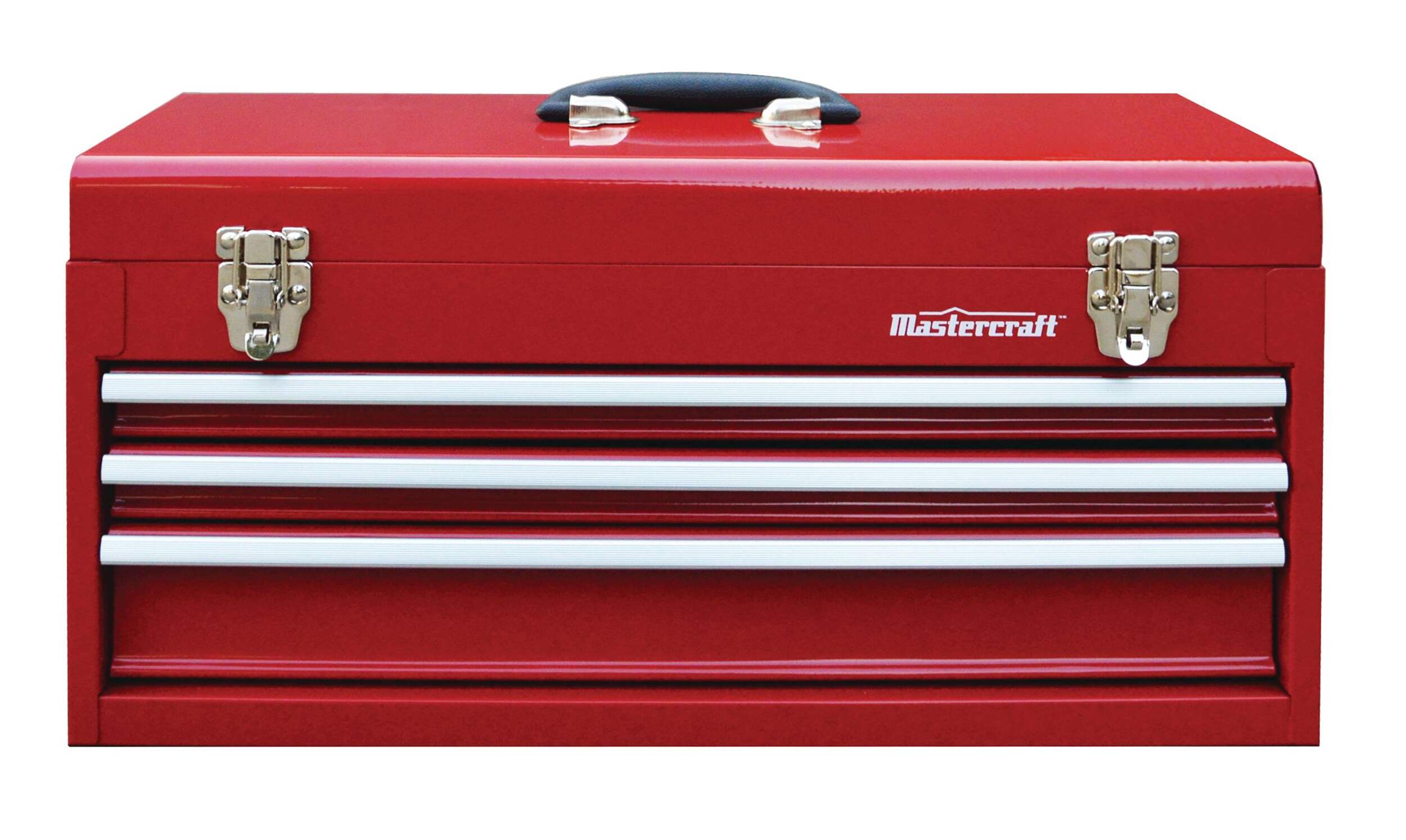 Mastercraft Portable Metal 3-Drawer Tool Chest, Red, 21-in Front_Elevated