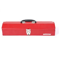 Mastercraft Portable Metal Hip Roof Tool Box, Red, 19-in Front_Elevated