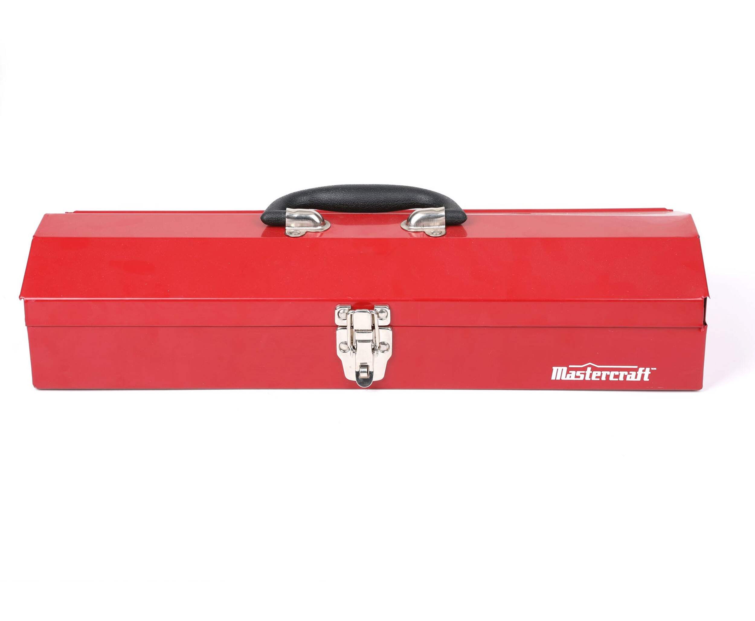 Mastercraft Portable Metal Hip Roof Tool Box, Red, 19-in Front_Elevated