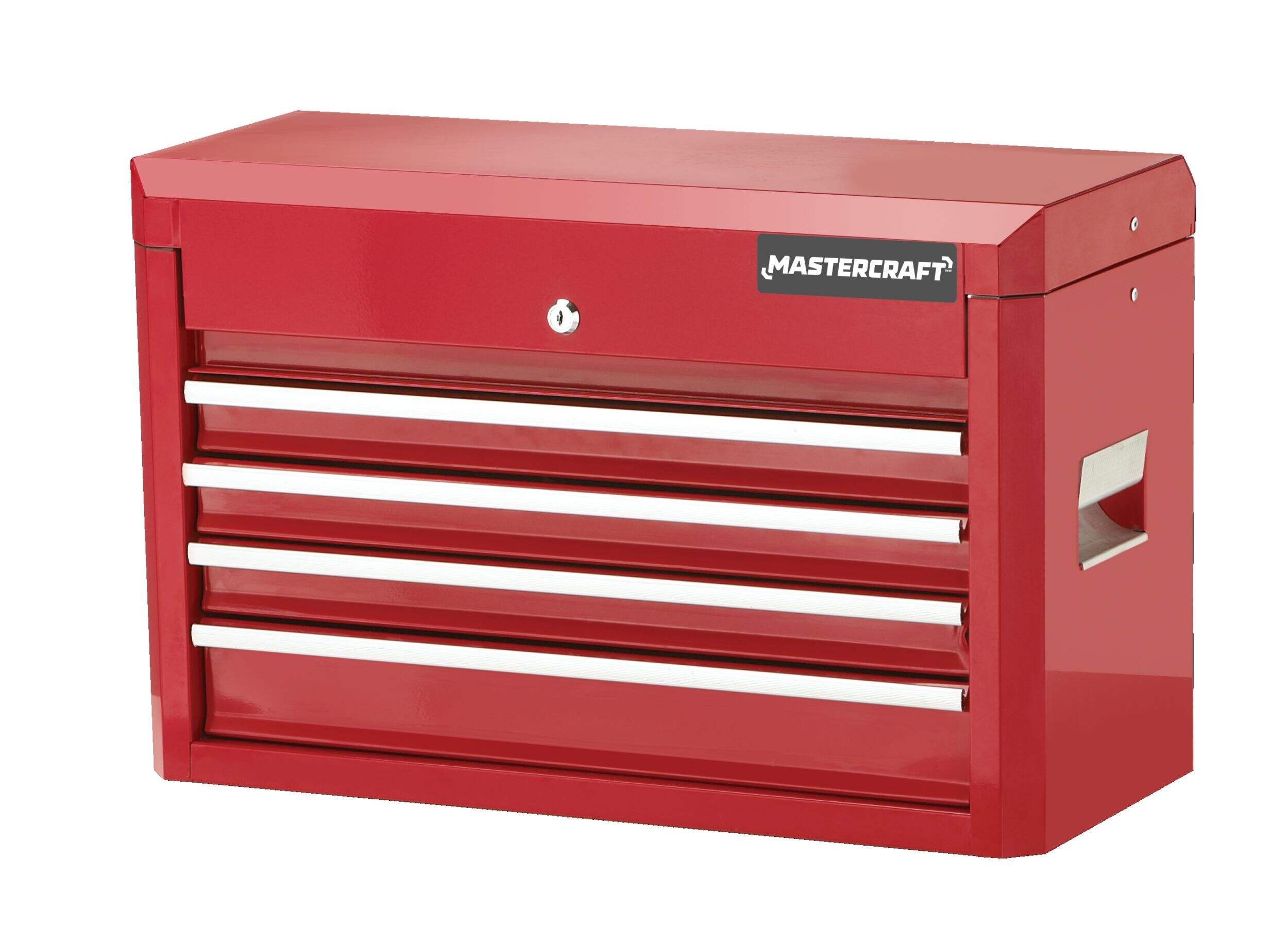 Mastercraft Tool Chest with 4 Drawers, Deep Red, 24-in Front_Angled_Left
