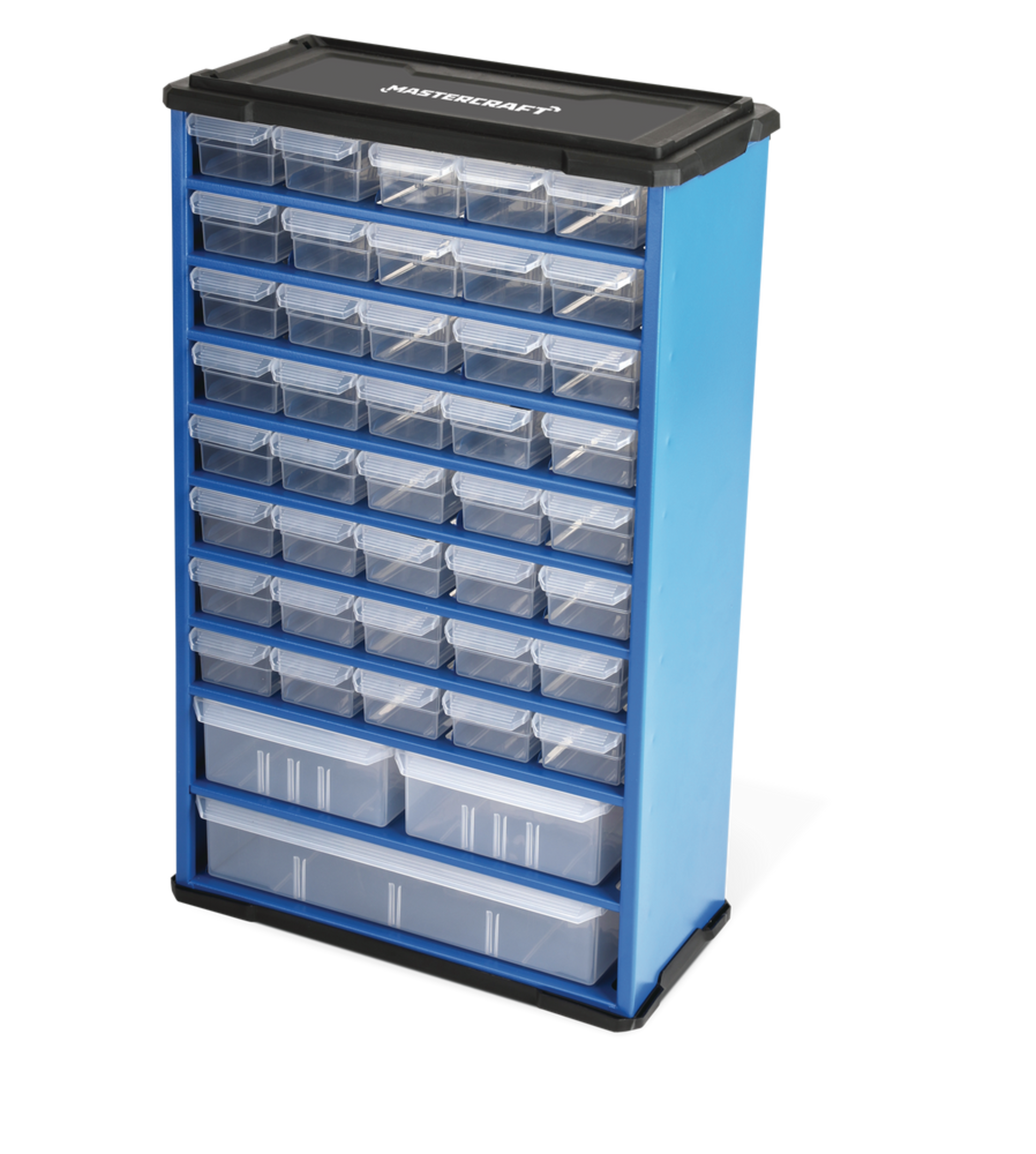 Mastercraft Metal Stackable Wall-Mountable 43-Drawers Cabinet, 20 x 12 x 6-in Front_Three_Fourths_Angled_Left