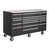 MAXIMUM Rolling Tools Storage Cabinet w/ 15 Drawers, Black, 72-in x 30-in Front_Three_Fourths_Angled_Right