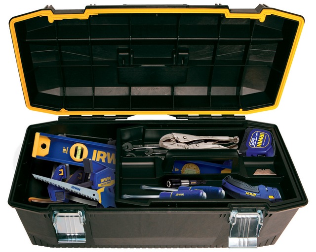 Irwin Portable Structural Foam Tool Box w/ Removable Tray, Black, 23in