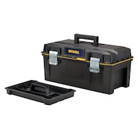 Irwin Portable Structural Foam Tool Box w/ Removable Tray, 23-in, Black Front_Three_Fourths_Angled_Left