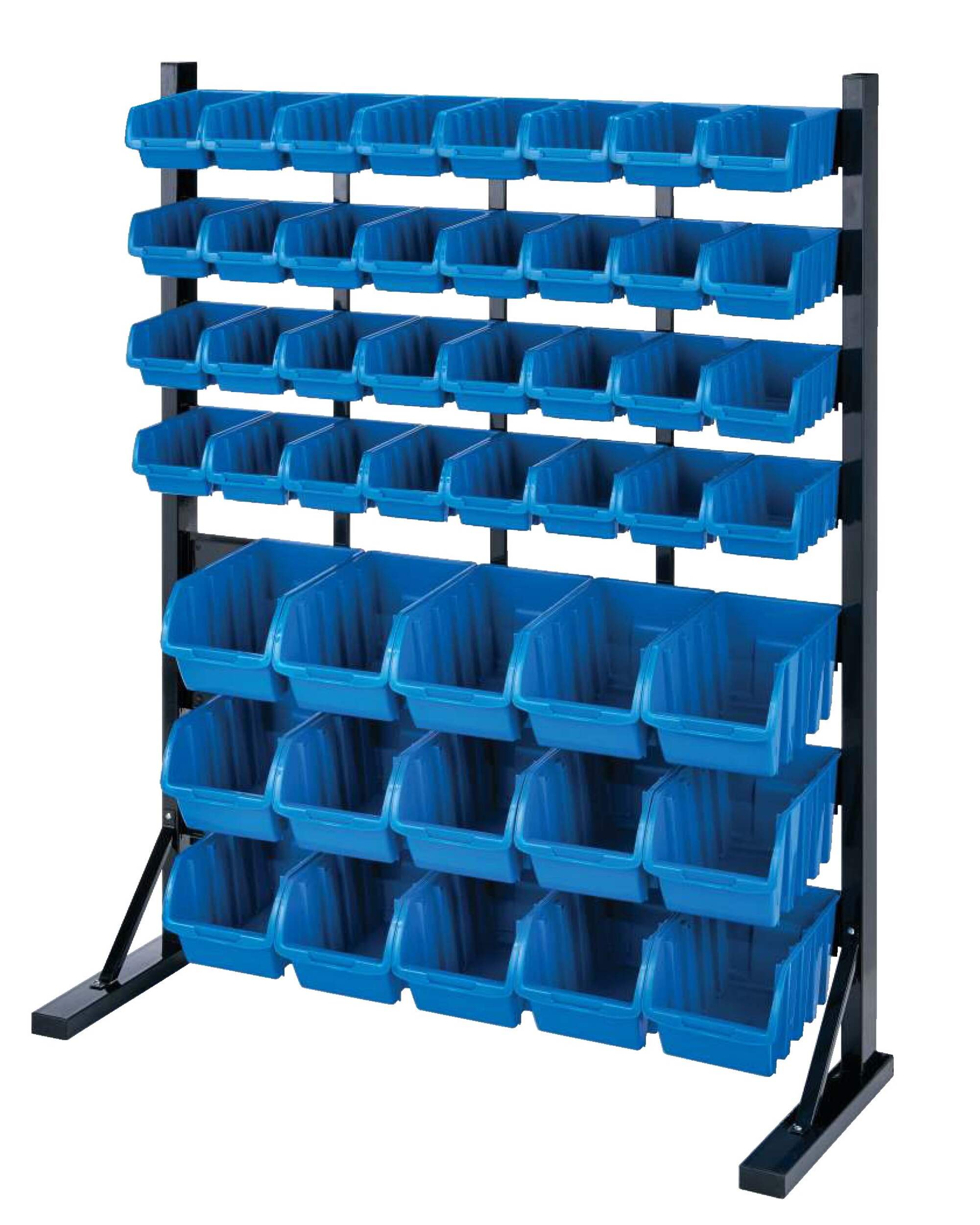 Présentoir de pièces Mastercraft à 1 côté, 47 bacs, 37 x 13 x 44 1/4 po Front_Angled_Left