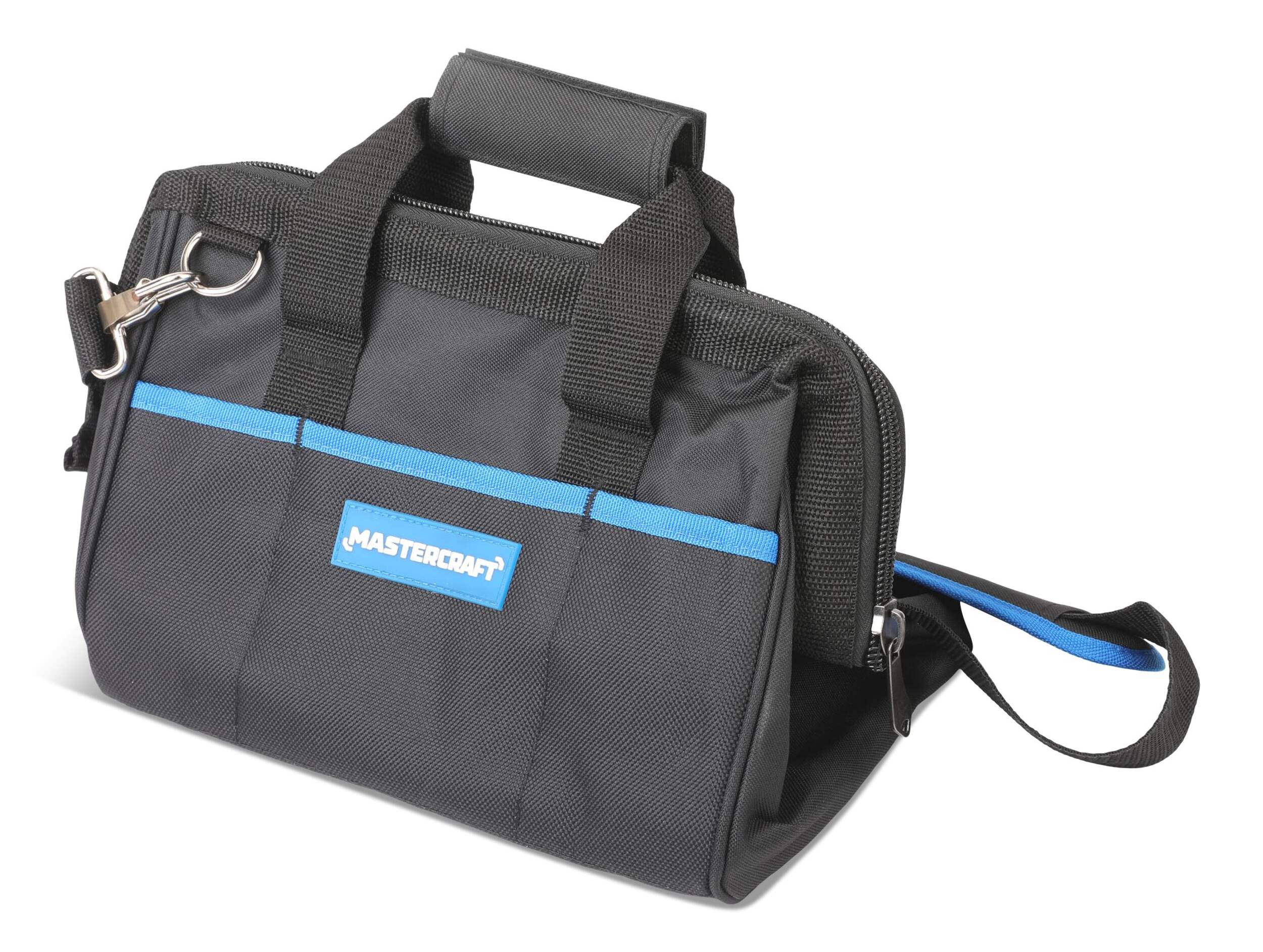 Sac à outils à glissière Mastercraft avec bandoulière, 12 po, 14 pochettes Front_Three_Fourths_Angled_Left