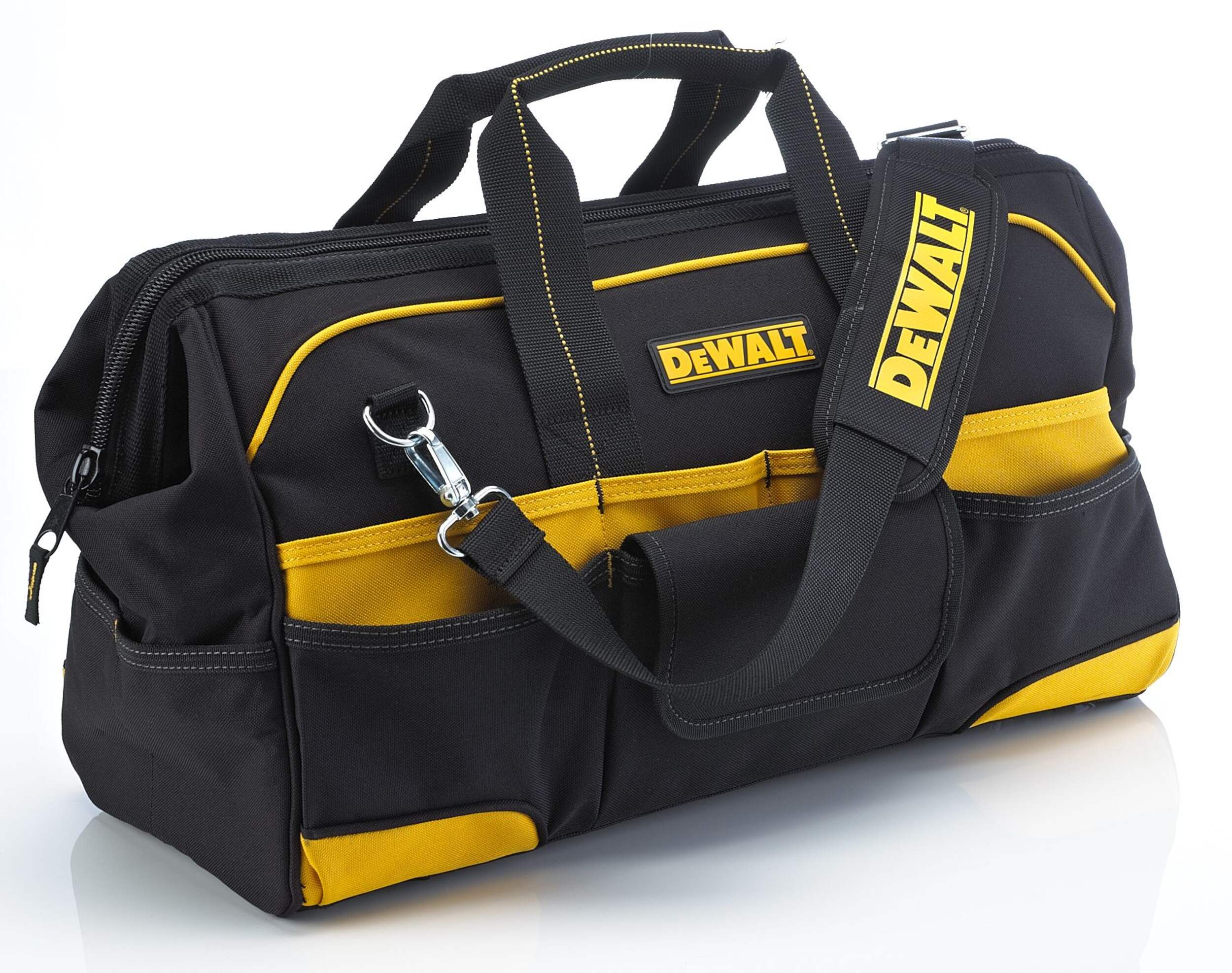 DEWALT Tradesman Duffle Tool Bag w/ Base Pads, 33 Pockets, 20-in Front_Angled_Right