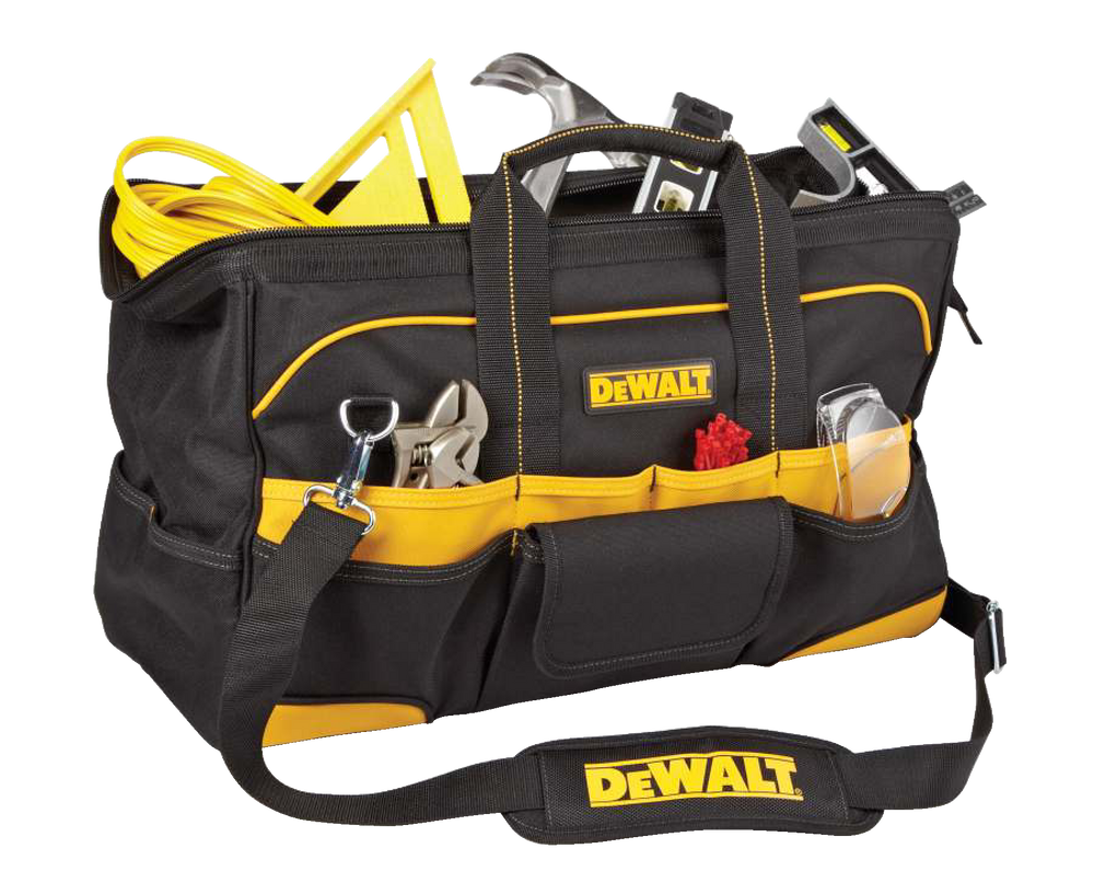 DEWALT Tradesman Duffle Tool Bag w/ Base Pads, 33 Pockets, 20in