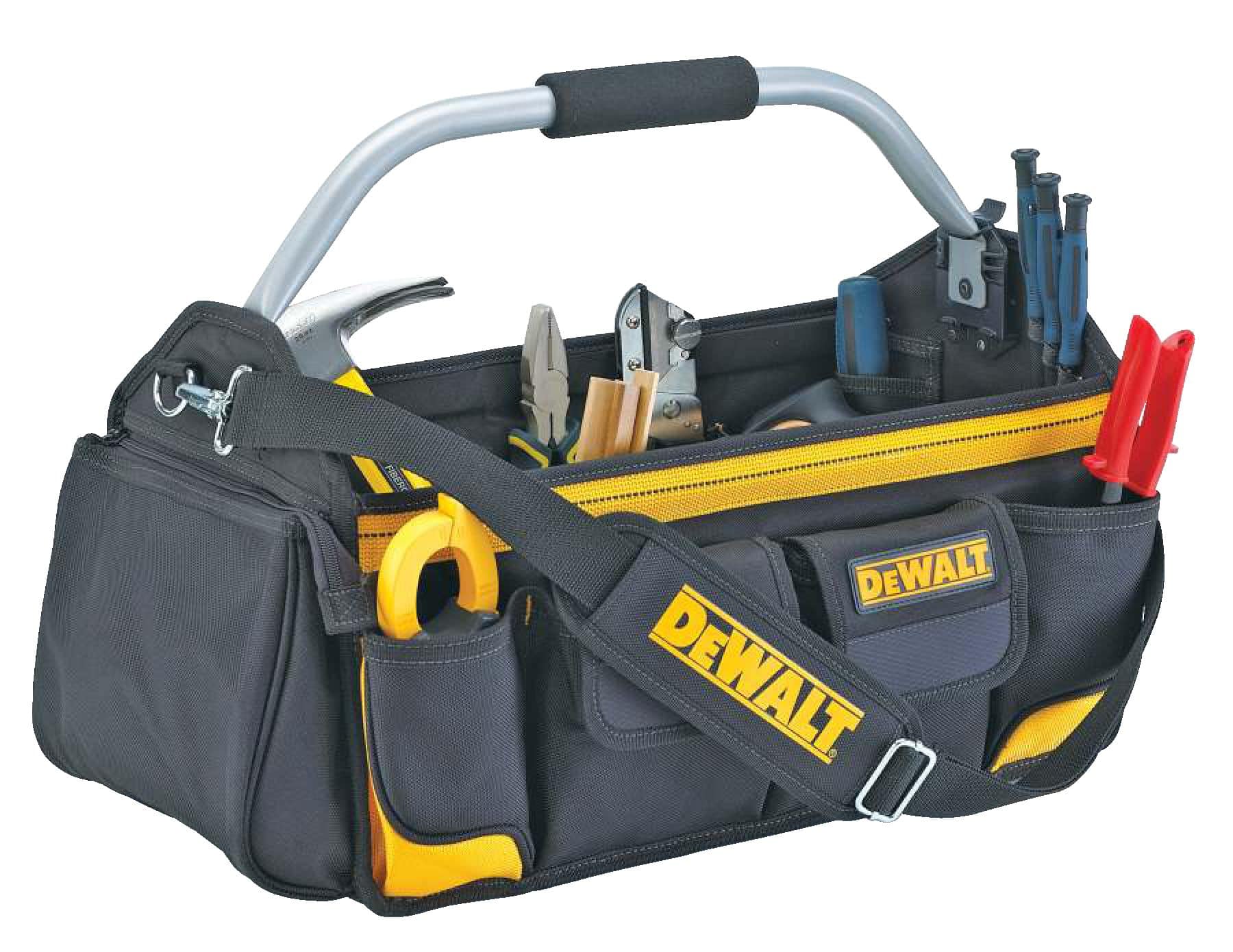 DEWALT Open Top Tool Bag w/ Shoulder Strap, 34 Pockets, 18-in