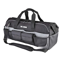 MAXIMUM Duffle Tool Bag w/ Shoulder Strap, 34 Pockets, 24-in (61 cm), Black Front_Three_Fourths_Angled_Left