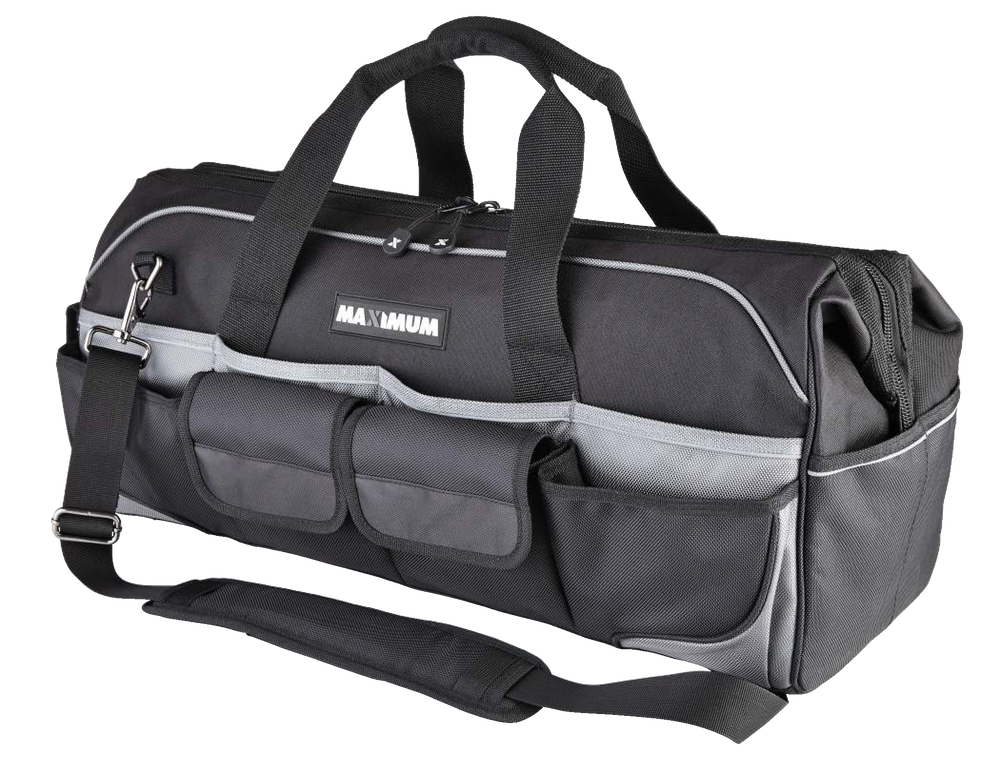 MAXIMUM Duffle Tool Bag w/ Shoulder Strap, 34 Pockets, 24in Canadian