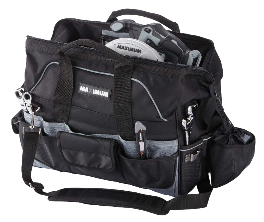 MAXIMUM ProContractor Duffle Tool Bag w/ Shoulder Strap, 41 Pockets