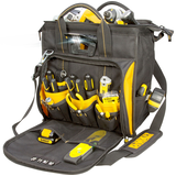 DEWALT Zipped Tote Tool Bag w/ LED Lights & Shoulder Strap, 41 Pockets, 15-in Front_Angled_Left