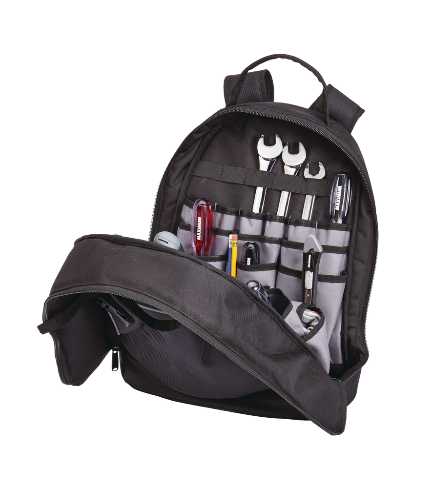 MAXIMUM Backpack Tool Bag, Black, 32 Pockets, 20x18in Canadian Tire