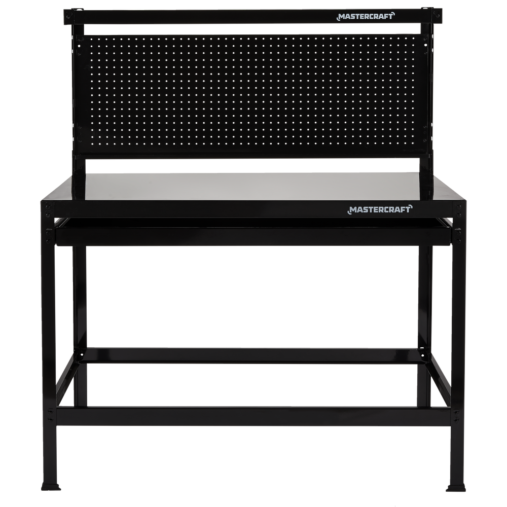 Mastercraft Steel Workbench/Work Table w/ Pegboard & Slide Drawer
