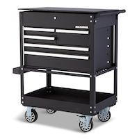 MAXIMUM Rolling Mechanics Tool Cart with 5 Drawers, Black, 30-in Front_Angled_Left