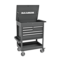 MAXIMUM Rolling Mechanics Tool Cart with 5 Drawers, Black, 30-in