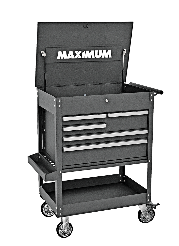MAXIMUM Rolling Mechanics Cart w/ 5 Drawers, Black, 30in Canadian Tire