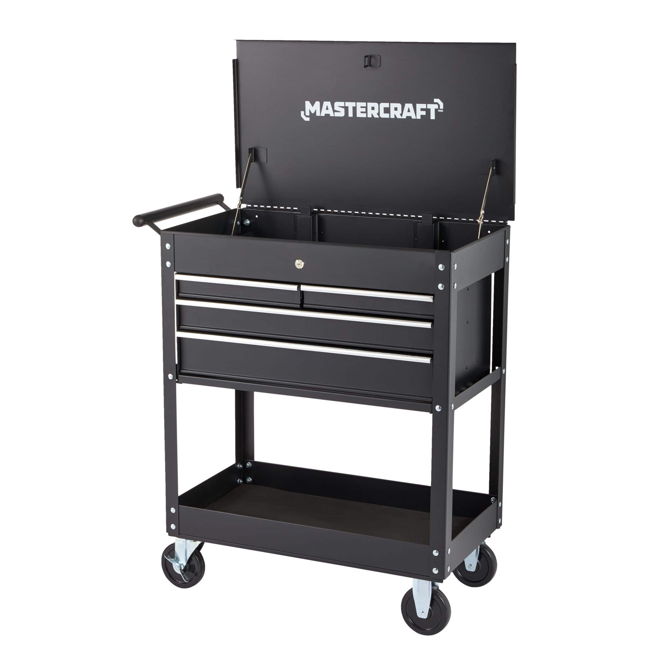 Metal rolling tool cart deals with drawers