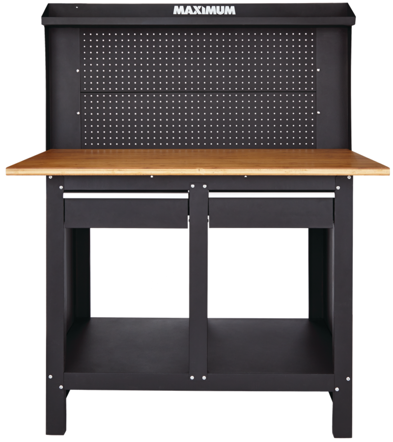 MAXIMUM Steel HeavyDuty Workbench/Work Table w/ Pegboard, Slide