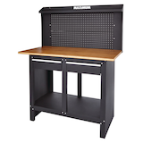 MAXIMUM Steel Heavy-Duty Workbench/Work Table w/ Pegboard, Slide Drawers & Shelf, 48x 24 x 61-in Front_Angled_Left