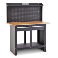 MAXIMUM Steel Heavy-Duty Workbench/Work Table w/ Pegboard, Slide Drawers & Shelf, 48x24x61-in