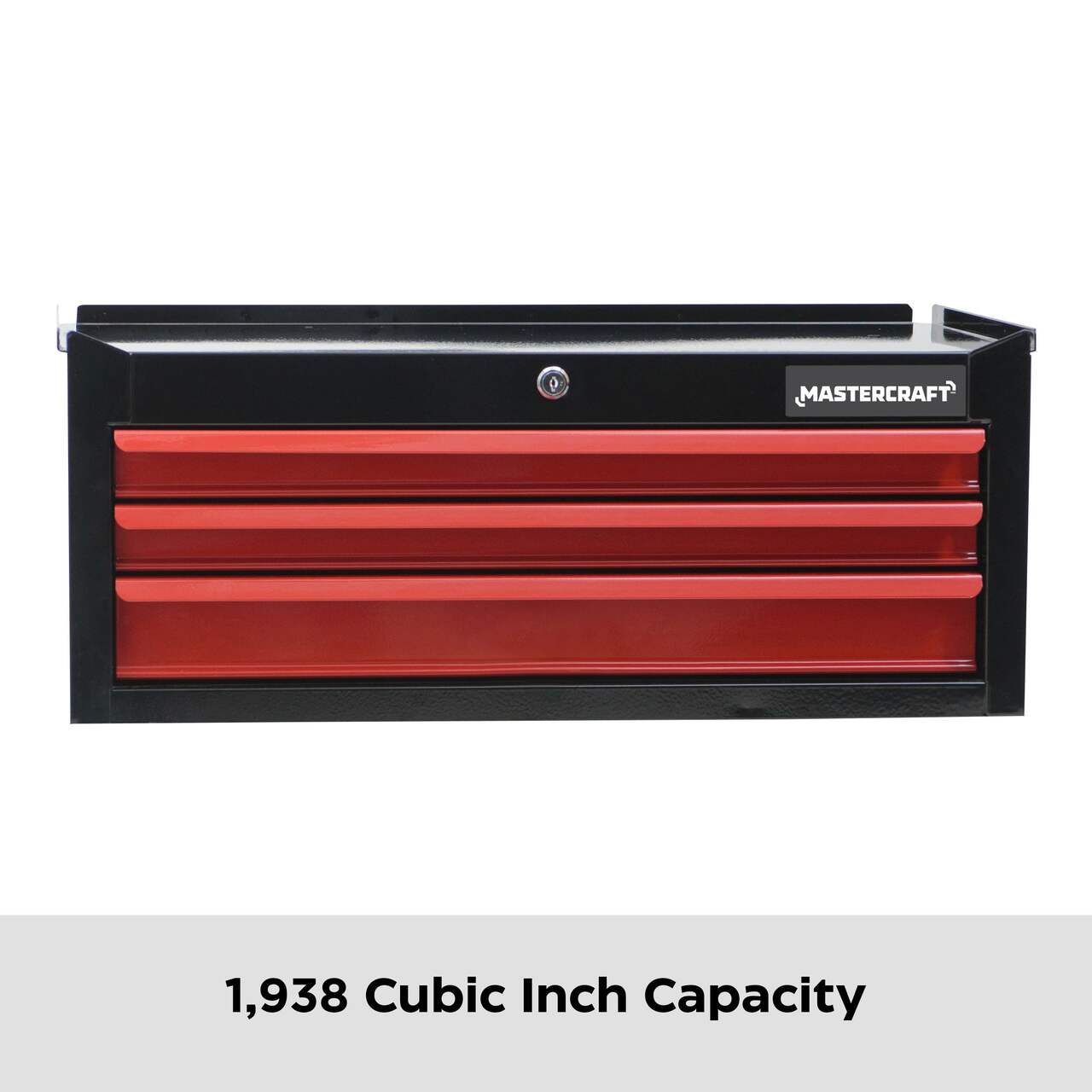 Mastercraft Middle/Intermediate Tool Chest w/ 3 Drawers, Black & Red, 26-in