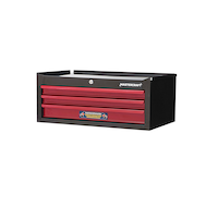 Mastercraft 3-Drawer Intermediate Tool Chest, Black & Red, 26-in Front_Three_Fourths_Angled_Left