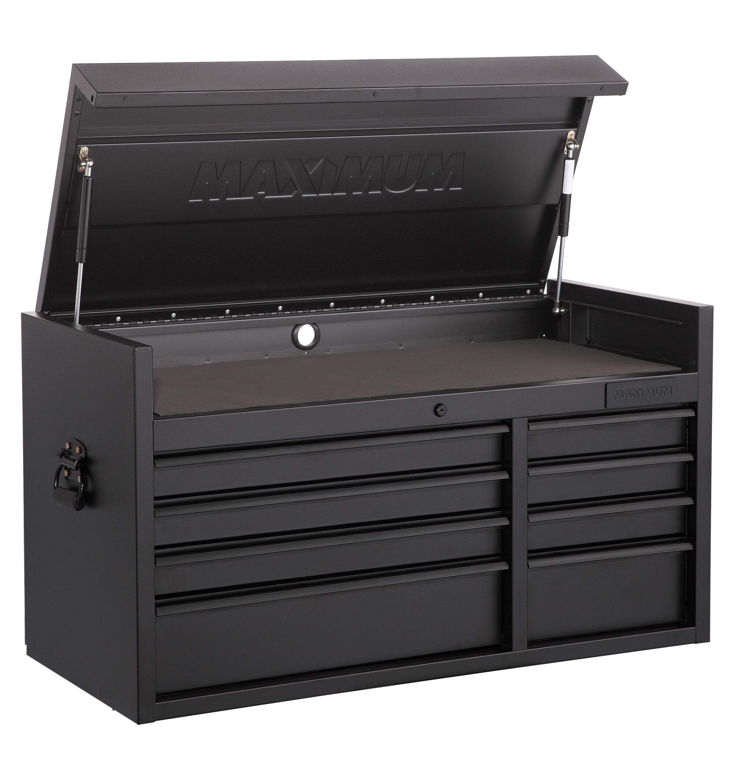 MAXIMUM Tool Chest w/ 8 Drawers, Matte Black, 41-in Front_Three_Fourths_Angled_Right