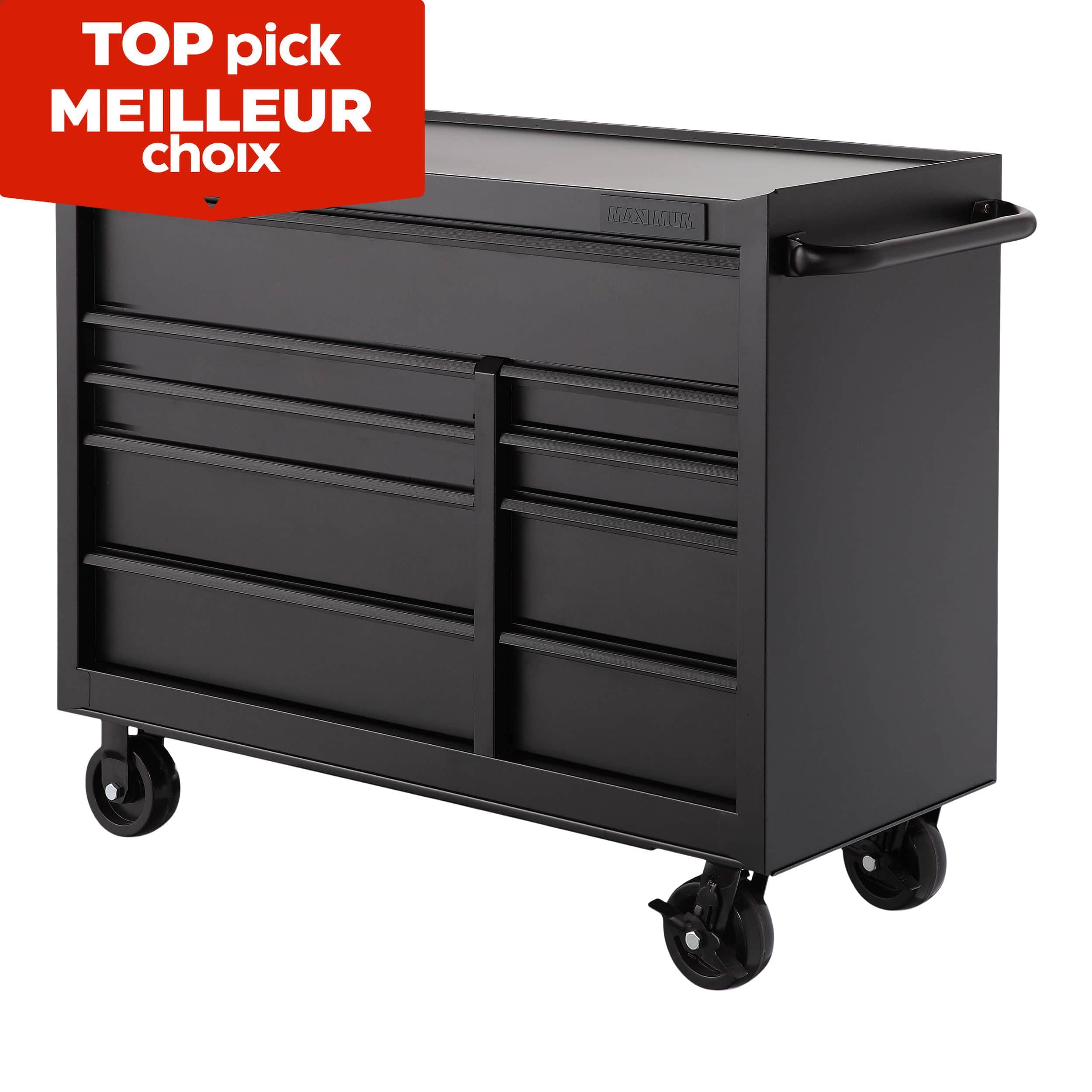 51.5 Inches Width 6 Drawers Dresser Large Capacity Clothing Storage Cabinet  Black