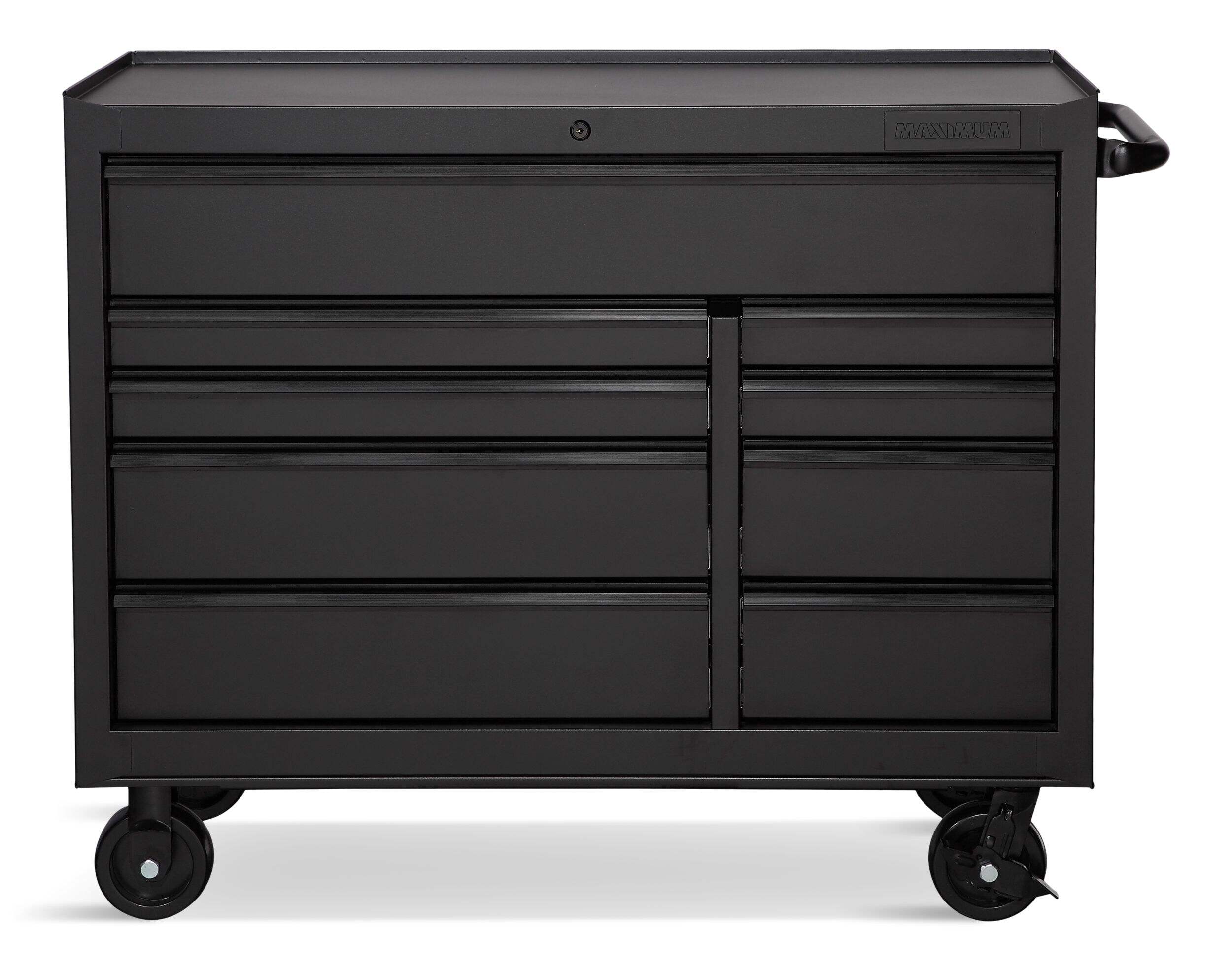 MAXIMUM Rolling Tools Storage Cabinet w/ 9 Drawers, Matte Black, 41-in Front_Elevated