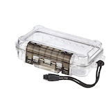 MAXIMUM IP68 Portable Plastic Water Resistant Case with Wrist Strap, Small Front_Three_Fourths_Angled_Left