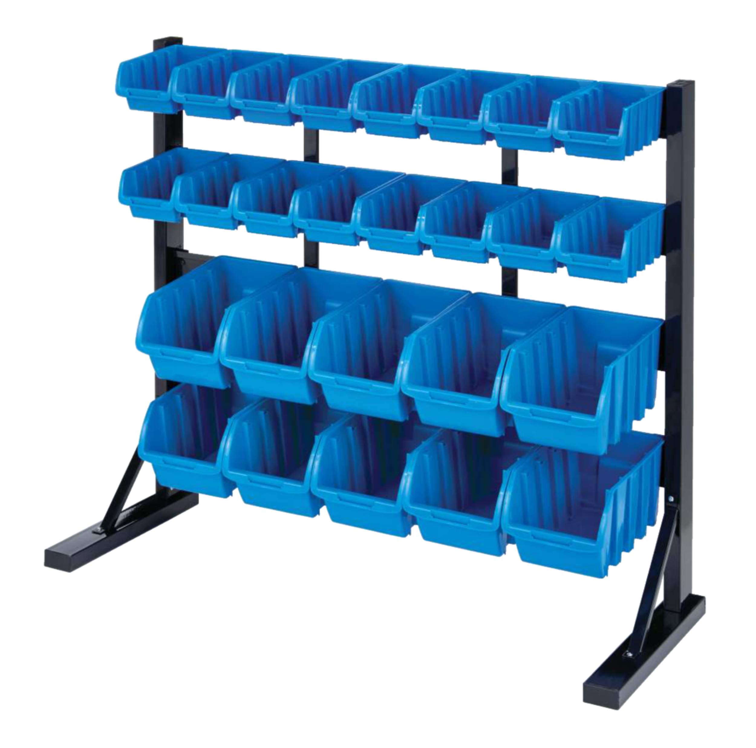 Mastercraft Single-Side 26-Bin Parts Rack, 35-in x 13-in x 30-in Front_Angled_Left