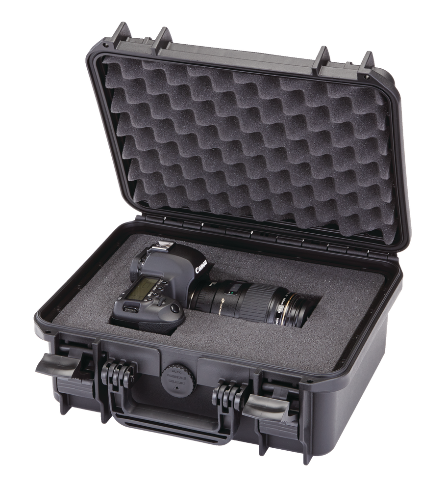 MAXIMUM Portable IP67 Waterproof Tool Box w/ Foam Layers, Black, Small