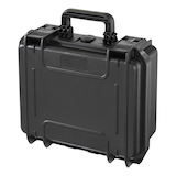 MAXIMUM Portable IP67 Waterproof Storage Case with Foam Layers, Small, Black Front_Three_Fourths_Angled_Left