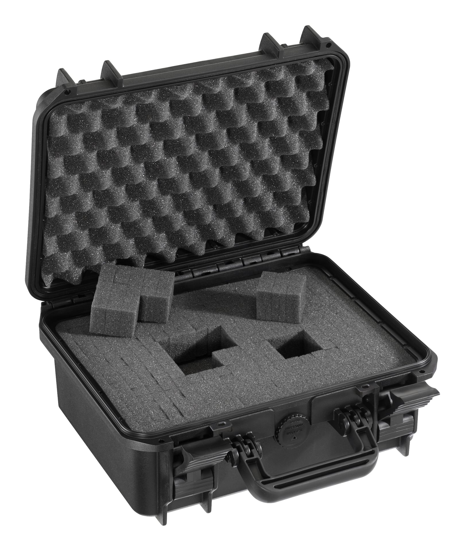 MAXIMUM Portable IP67 Waterproof Case/ Tool Box with Foam Layers, Black,  Small, 13-in