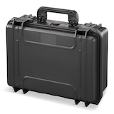 MAXIMUM Portable IP67 Waterproof Storage Case with Foam Layers, Medium, Black Front_Angled_Left