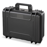 MAXIMUM Portable IP67 Waterproof Storage Case with Foam Layers, Medium, Black Front_Angled_Left