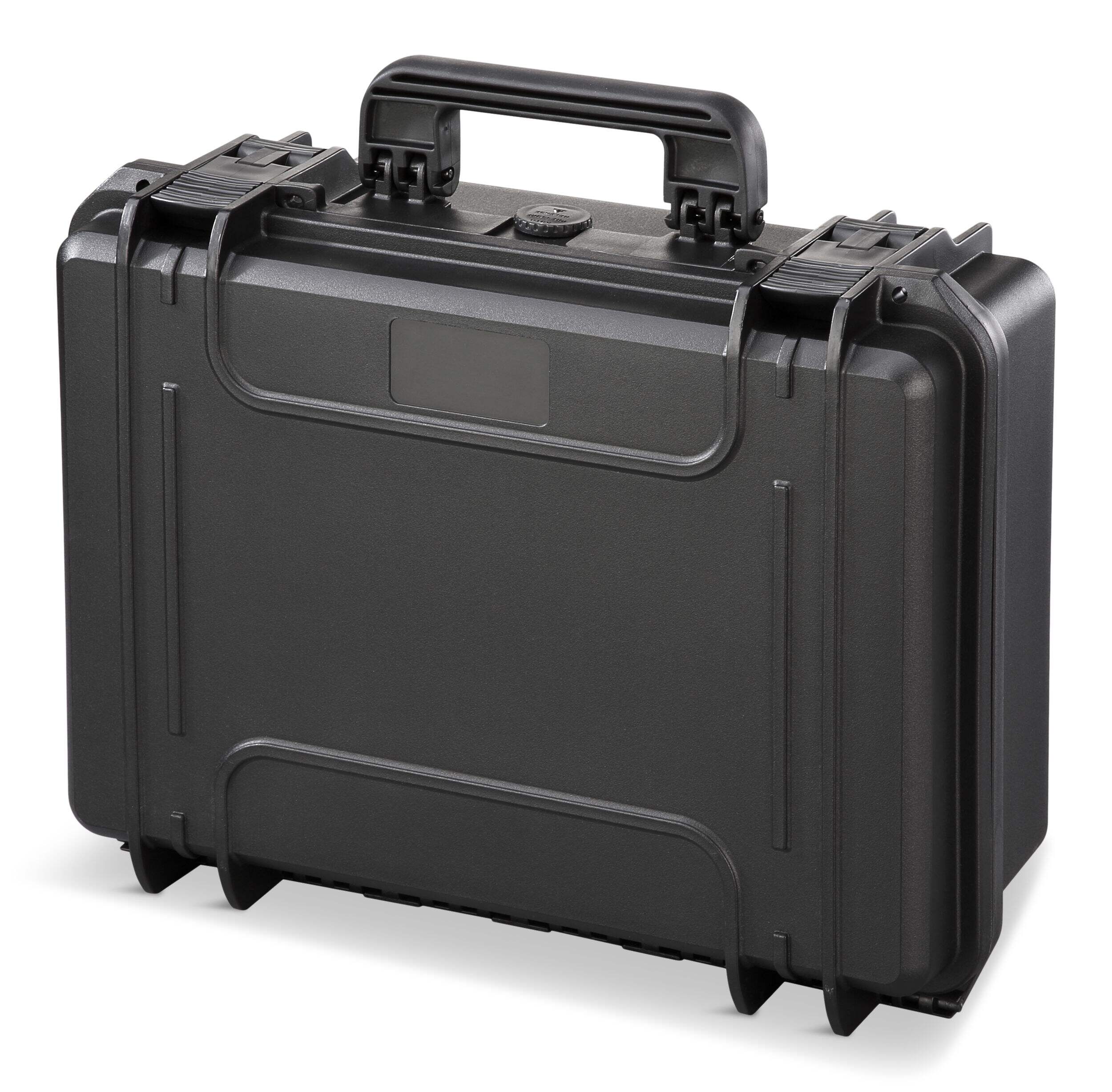 MAXIMUM Portable IP67 Waterproof Storage Case with Foam Layers, Medium, Black Front_Angled_Left