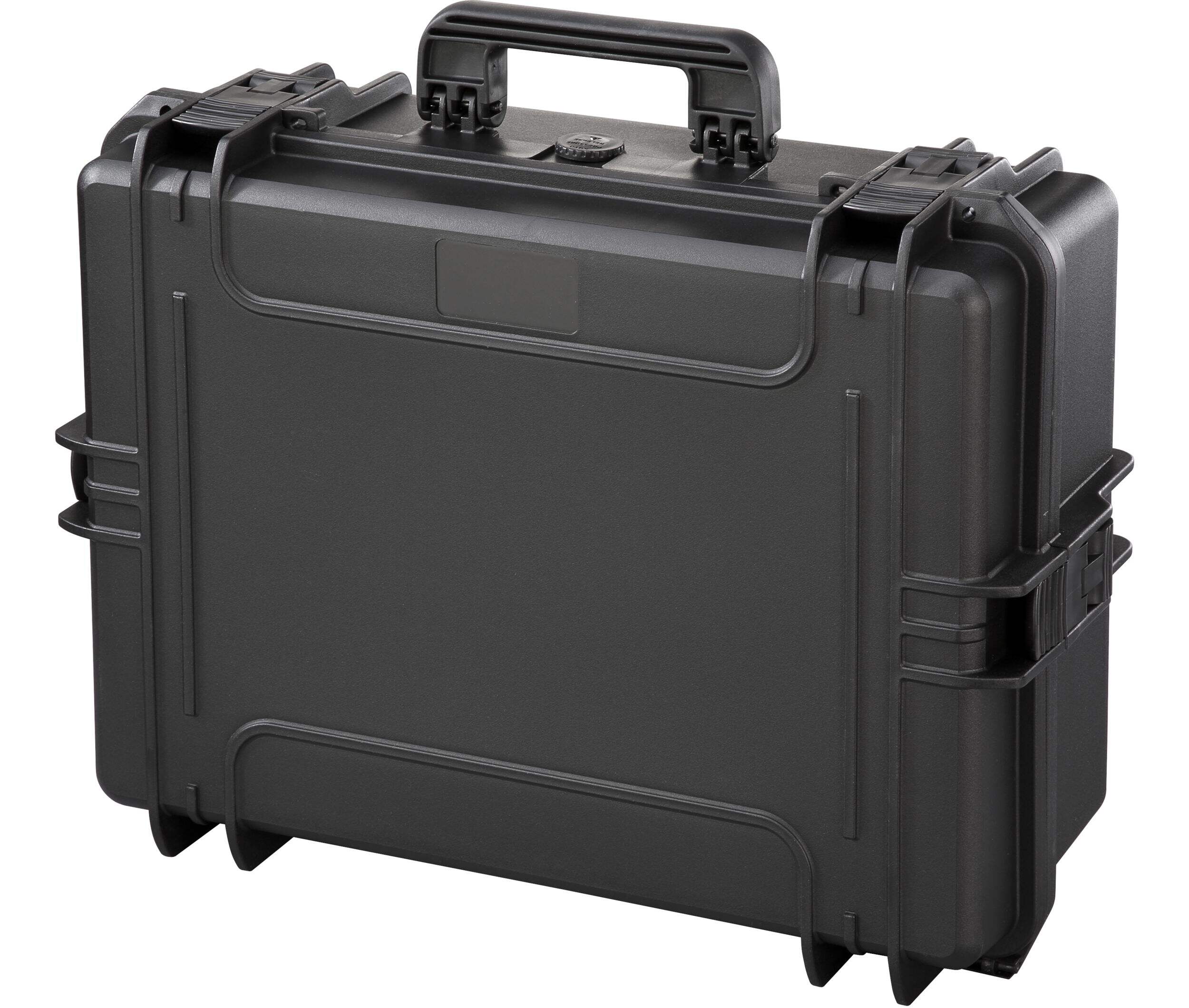 MAXIMUM Portable IP67 Waterproof Case/Tool Box with Foam Layers, Black, Large, 22-in Front_Angled_Left