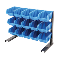 Présentoir de pièces Mastercraft à 1 côté, 15 bacs, 21 x 9 x 15 po Front_Angled_Left