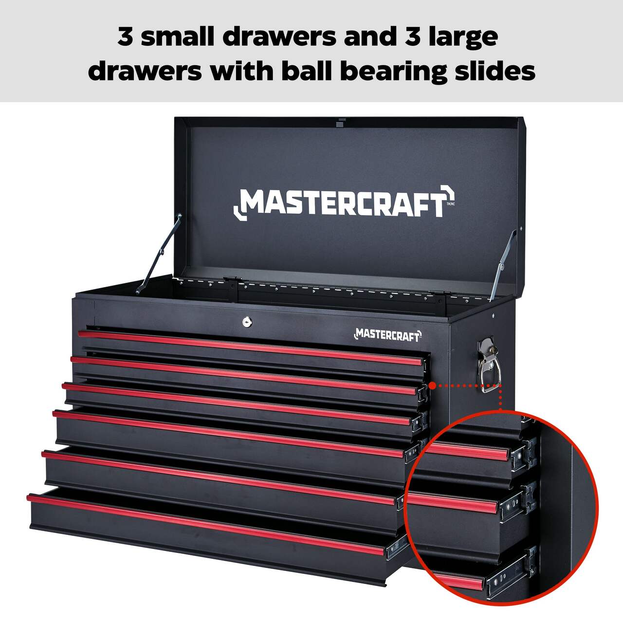 Mastercraft Tool Chest w/ 4 Drawers, Black, 26-in