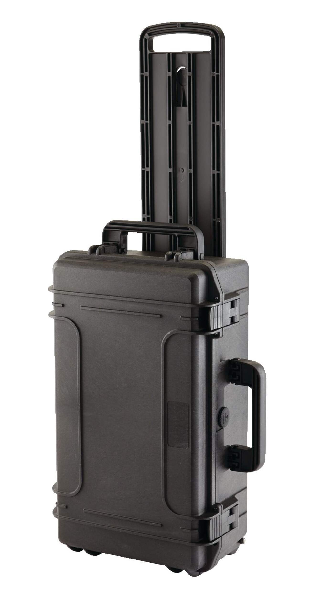 MAXIMUM Portable Rolling IP67 Waterproof Case/Tool Box with Handle, Black, 23-in Front_Three_Fourths_Angled_Left