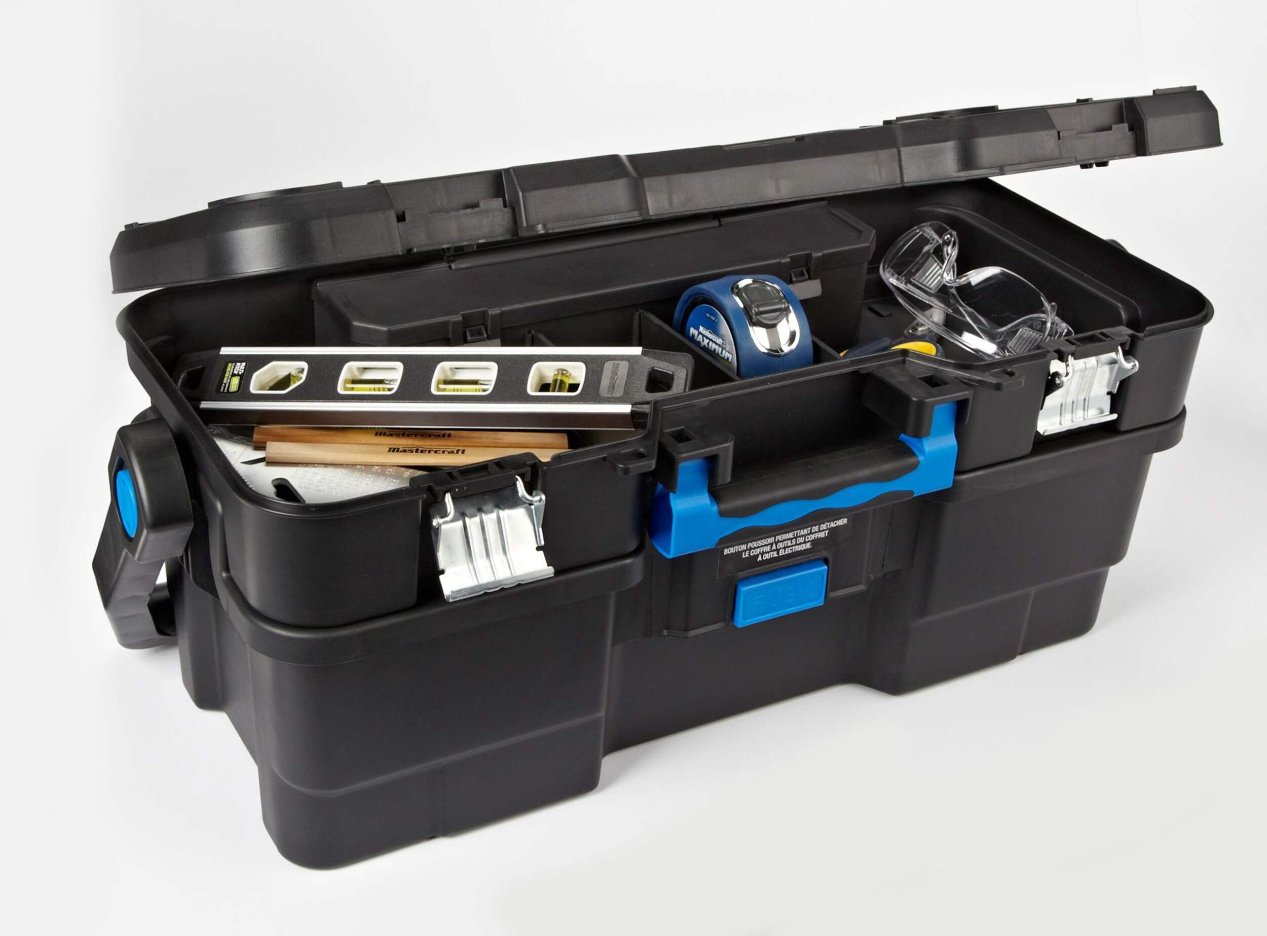 Coffre à outils électriques avec range-tout Front_Angled_Right
